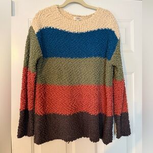 Umgee Cream Textured Popcorn Knit Sweater